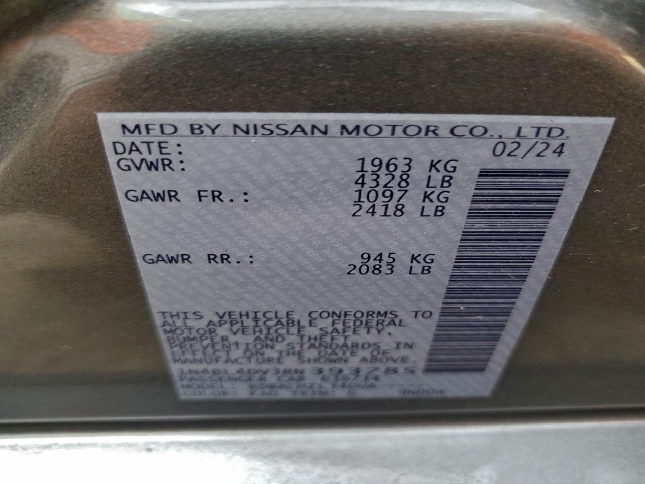 2024 NISSAN ALTIMA 2.5 SV photo 23