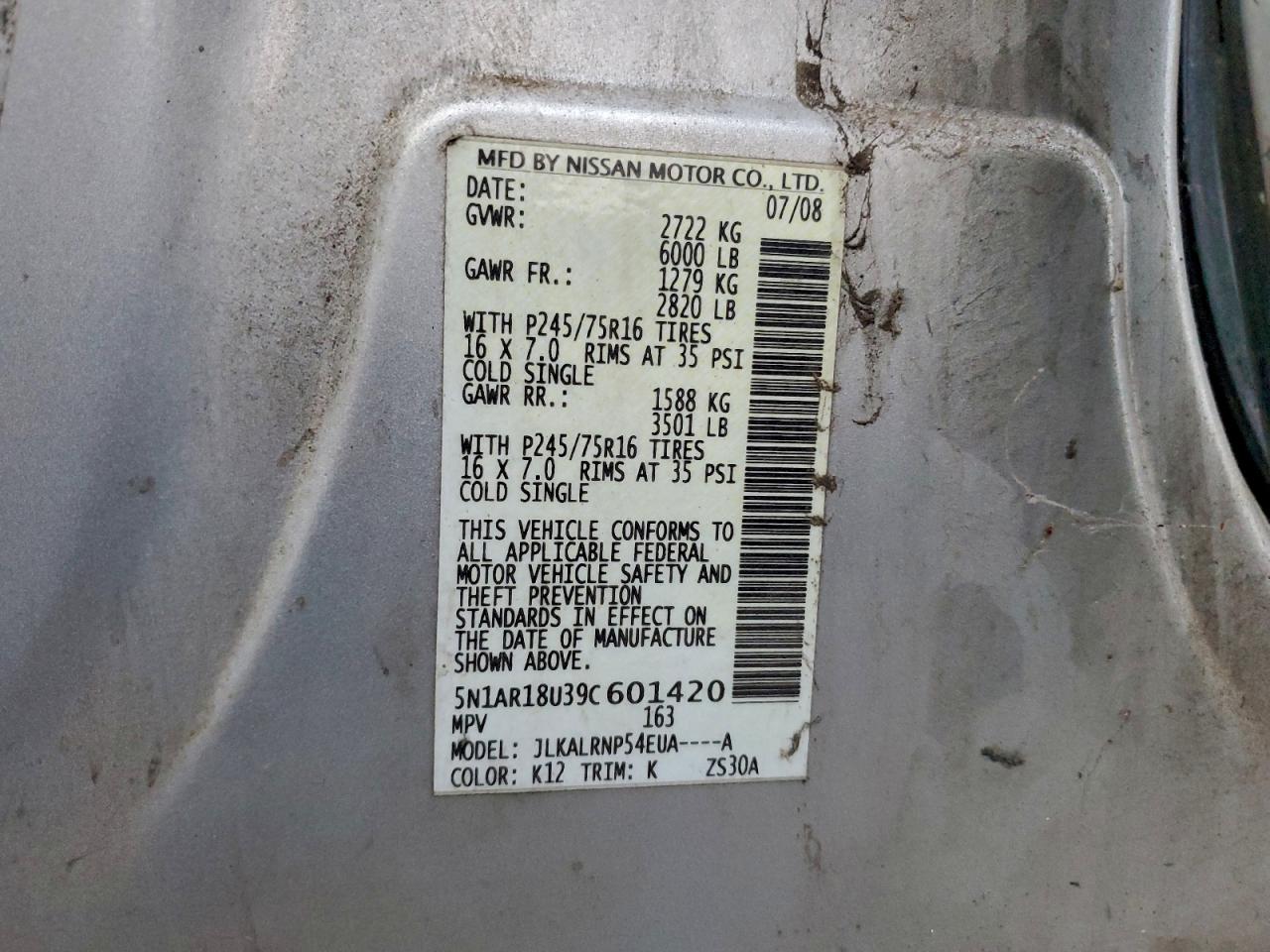2009 NISSAN PATHFINDER S photo 13