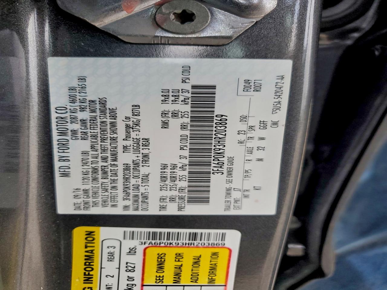 2017 FORD FUSION TITANIUM photo 12