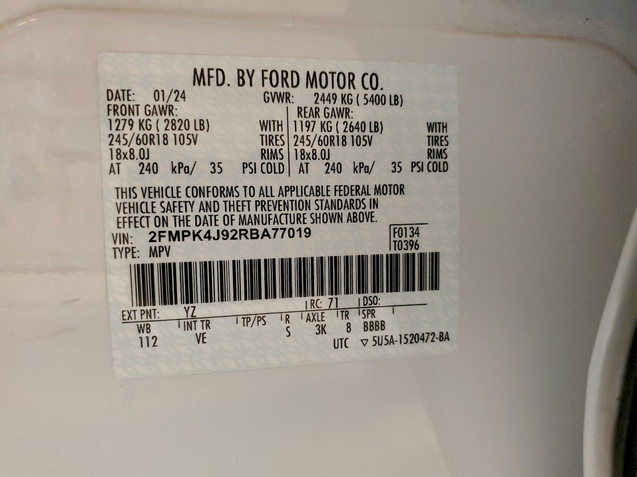 2024 FORD EDGE SEL photo 14