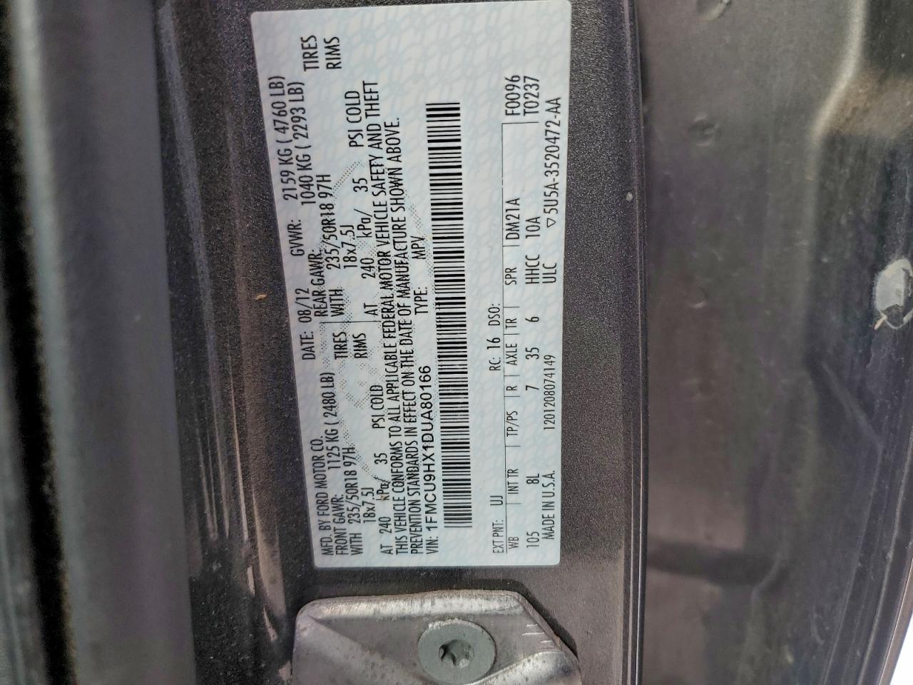 2013 FORD ESCAPE SEL photo 13