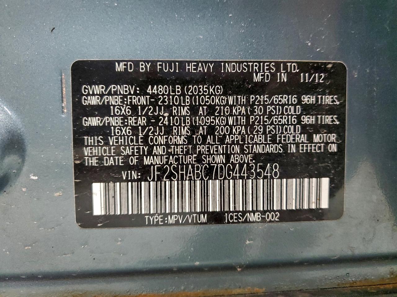 2013 SUBARU FORESTER 2.5X photo 13