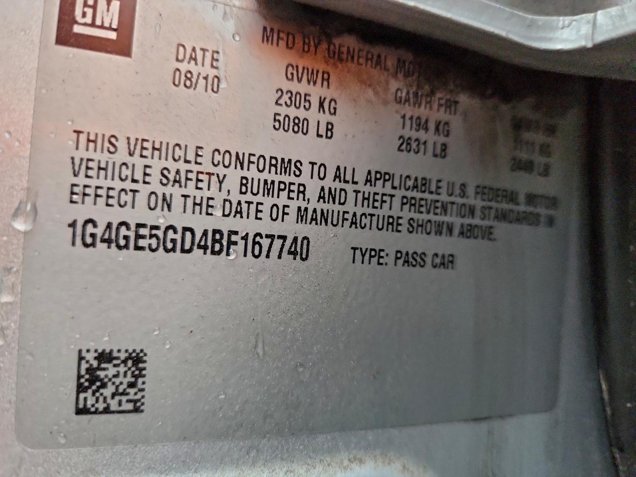 2011 BUICK LACROSSE CXS photo 13