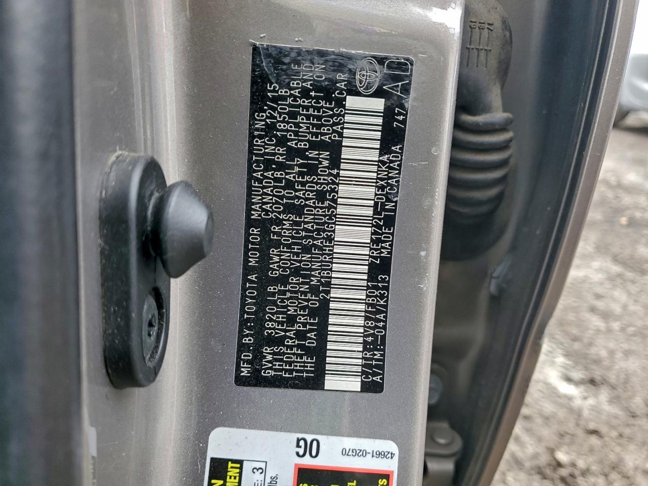 2016 TOYOTA COROLLA L photo 12