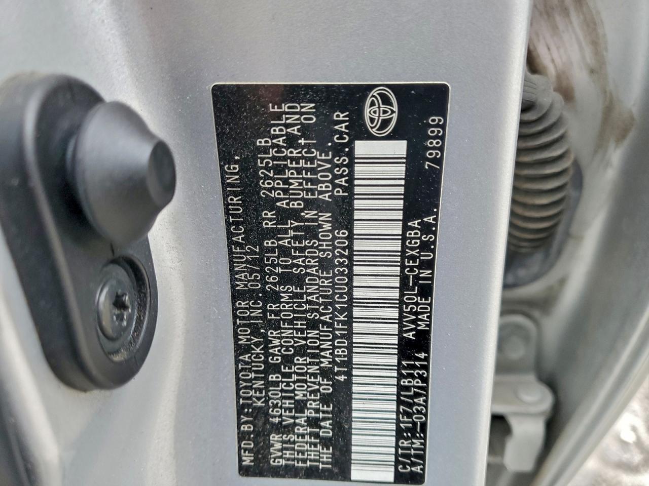 2012 TOYOTA CAMRY HYBRID photo 12