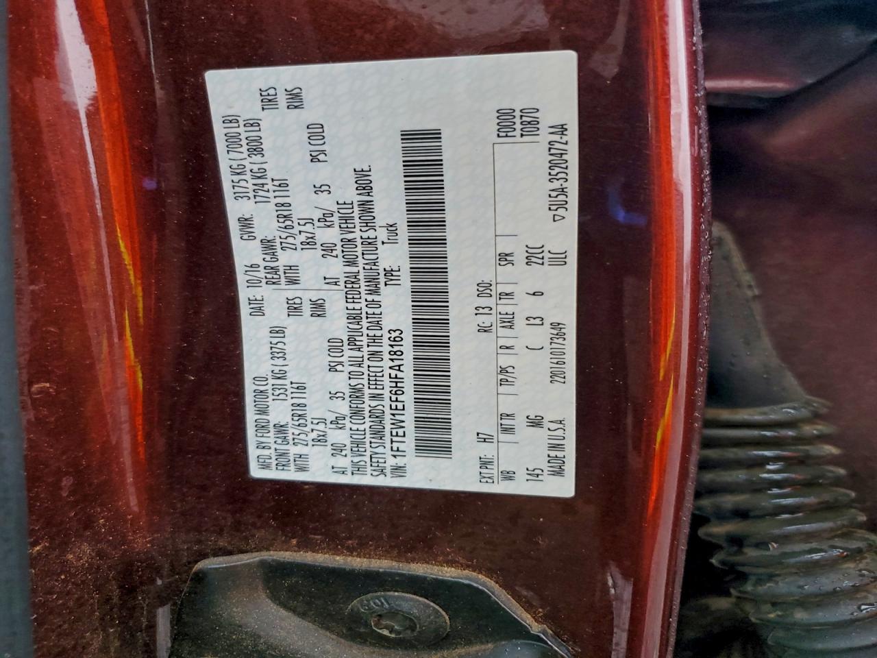 2017 FORD F150 SUPERCREW photo 12