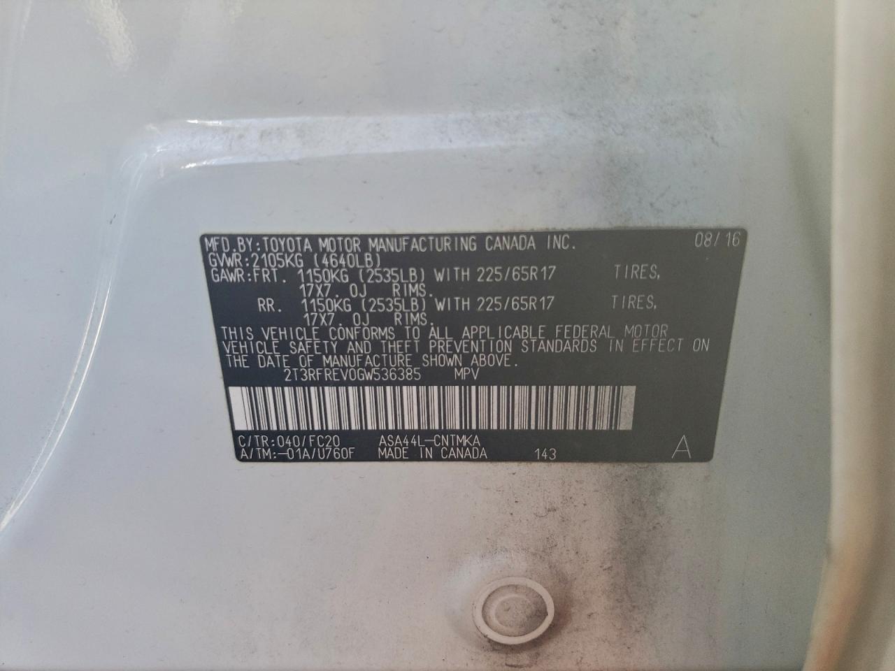 2016 TOYOTA RAV 4 photo 13