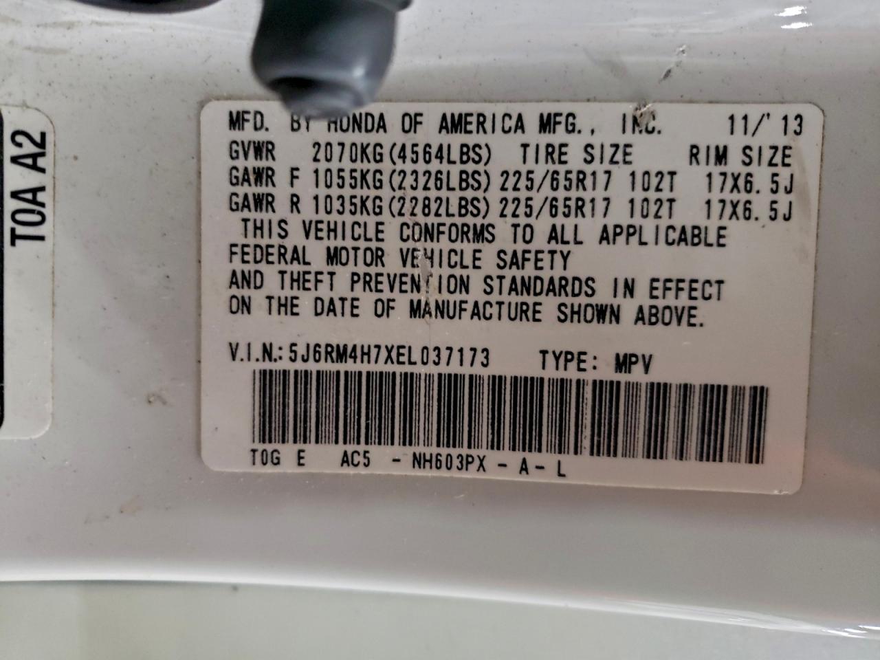 2014 HONDA CR-V EXL photo 13