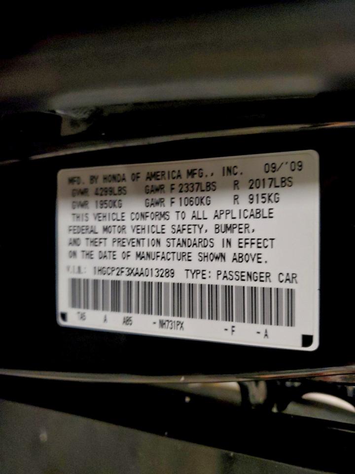 2010 HONDA ACCORD LX photo 12