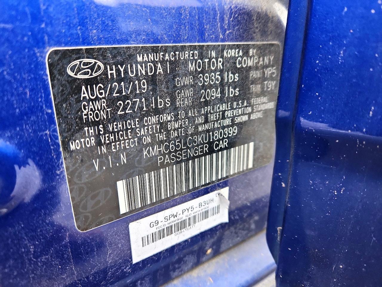 2019 HYUNDAI IONIQ BLUE photo 13