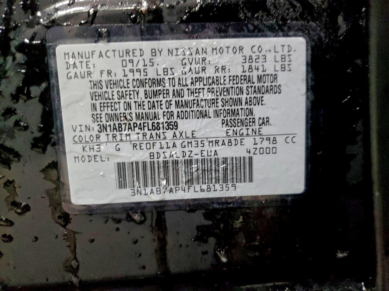 2015 NISSAN SENTRA SV photo 13