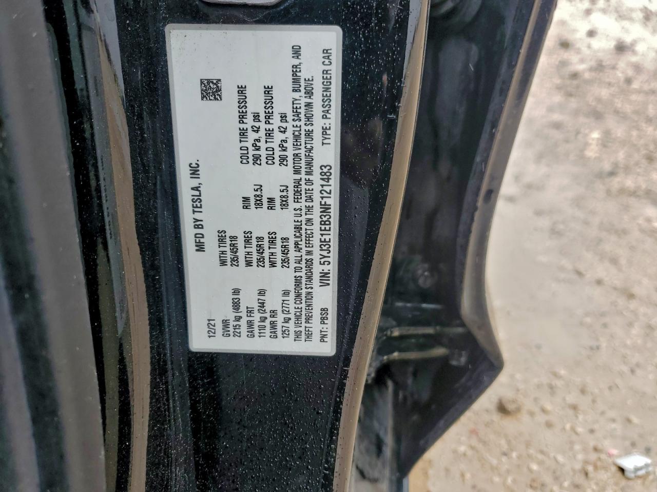 2022 TESLA MODEL 3 photo 12