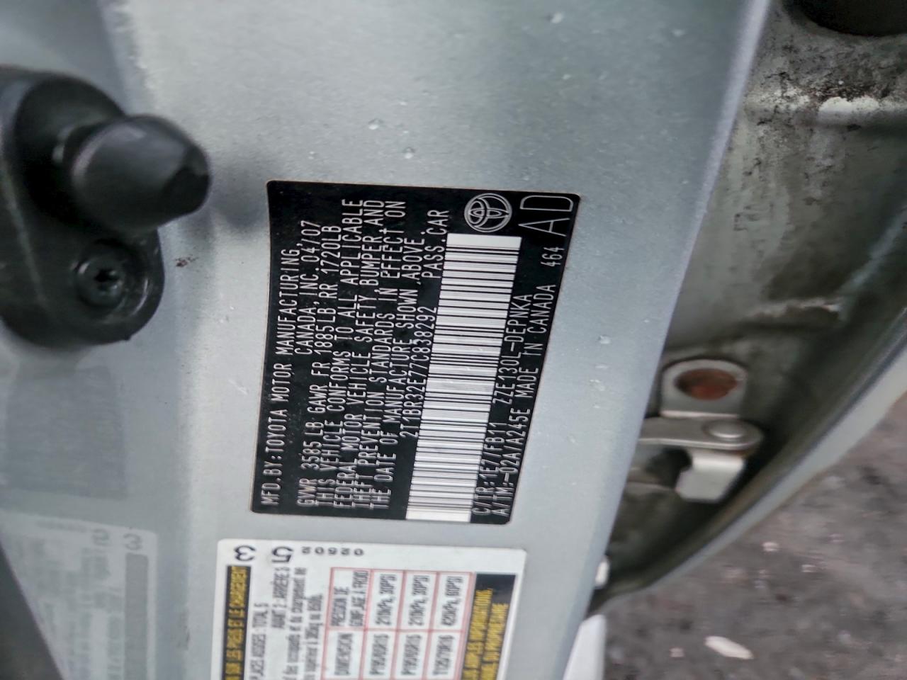 2007 TOYOTA COROLLA CE photo 12