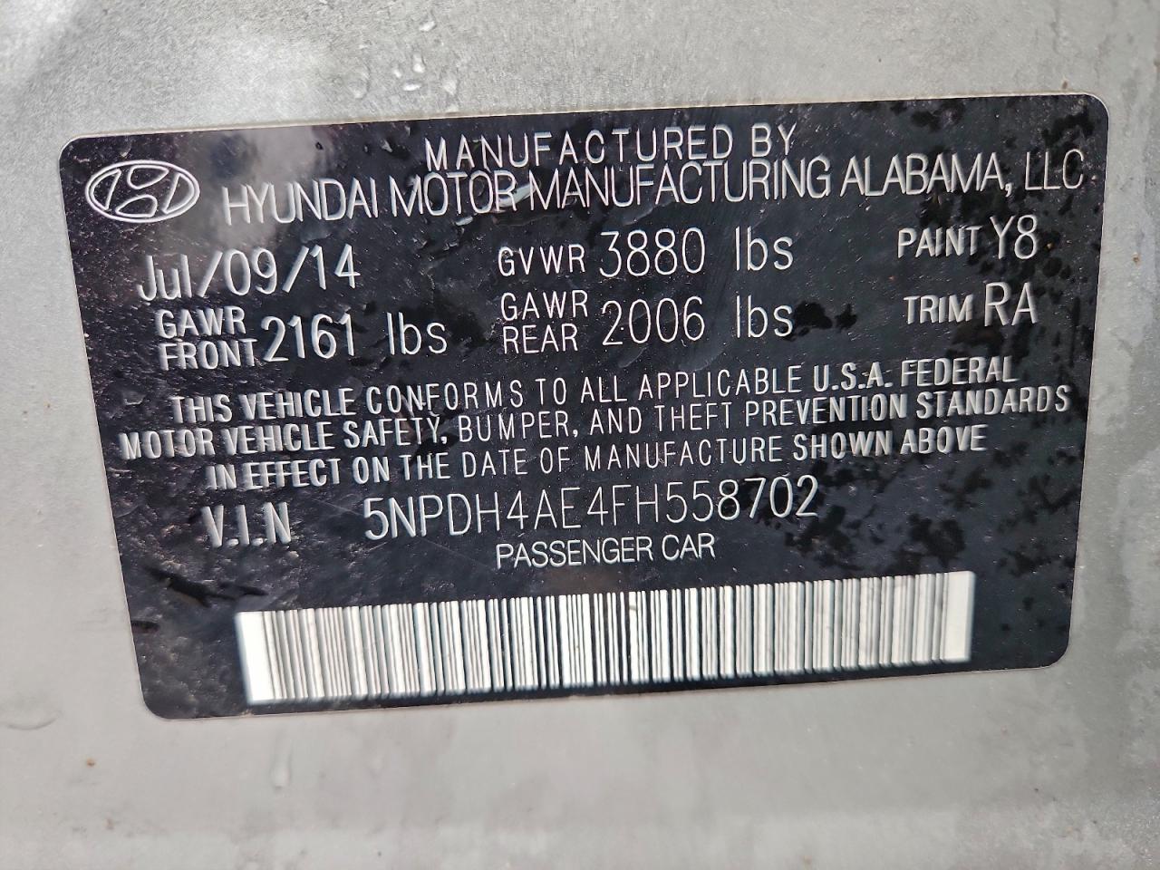 2015 HYUNDAI ELANTRA SE photo 12