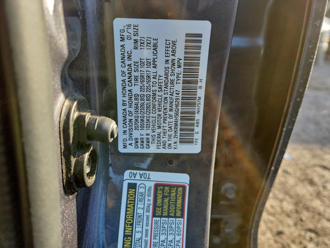 2016 HONDA CR-V EX photo 14