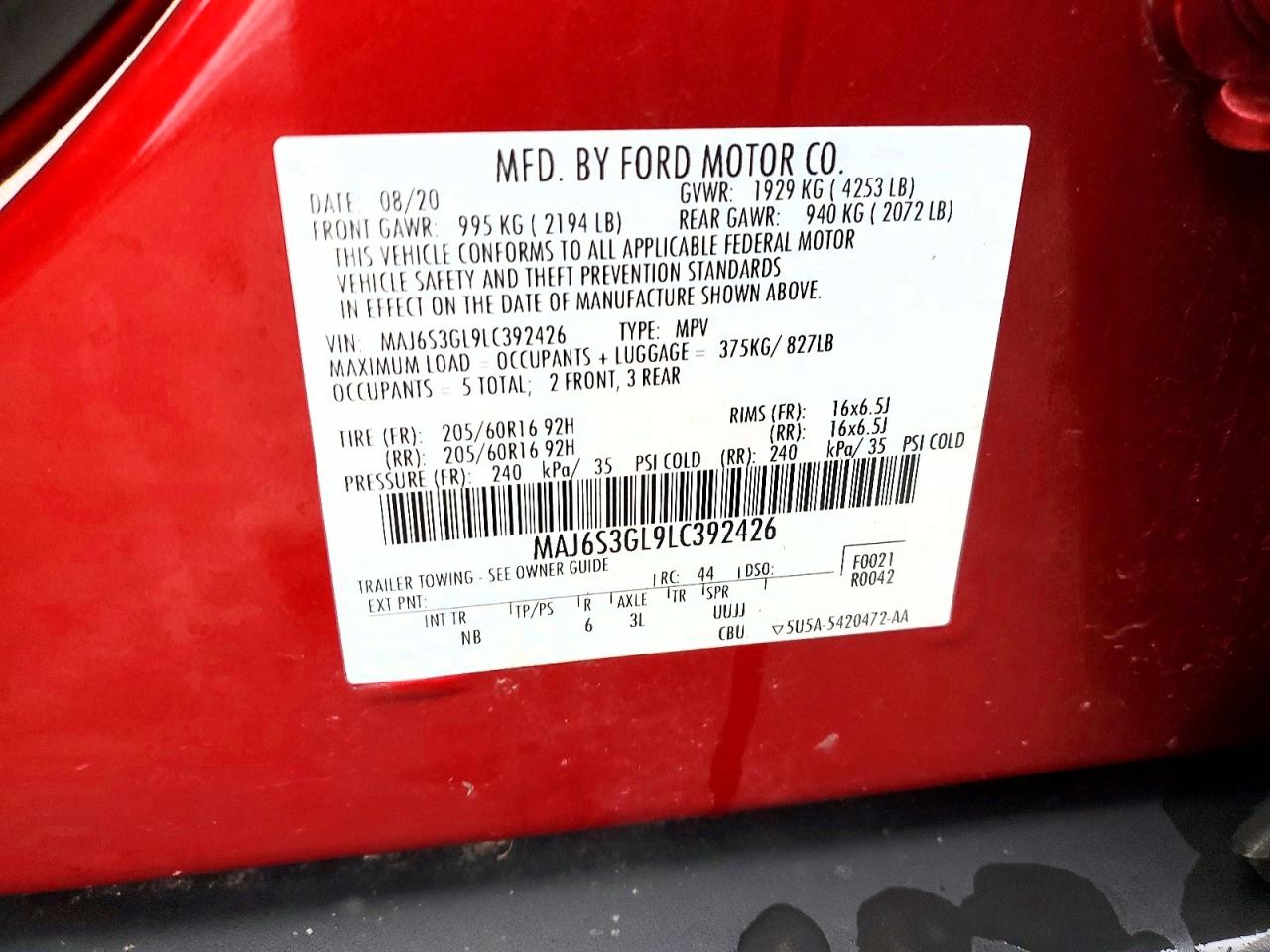 2020 FORD ECOSPORT SE photo 13