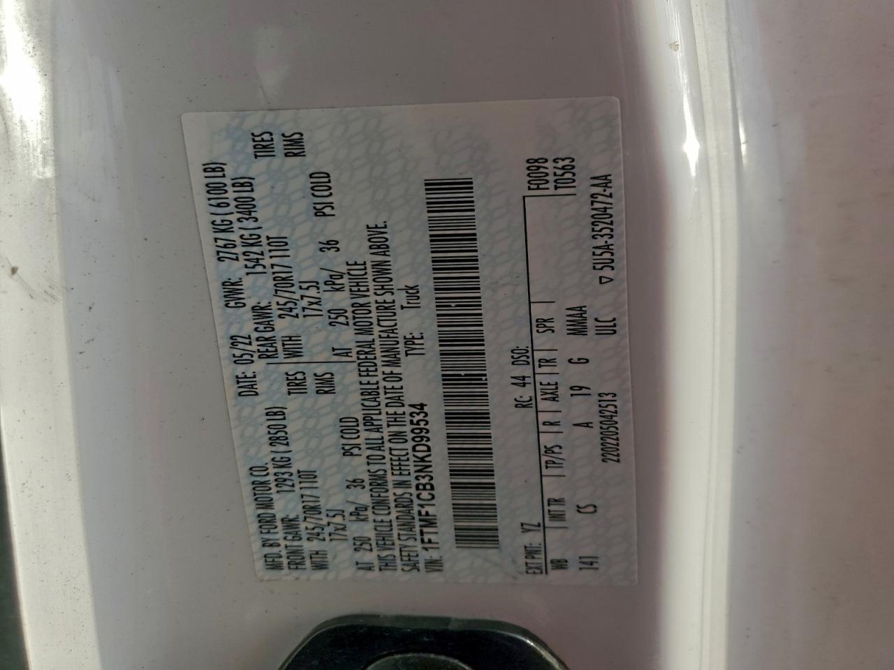 2022 FORD F150 photo 12