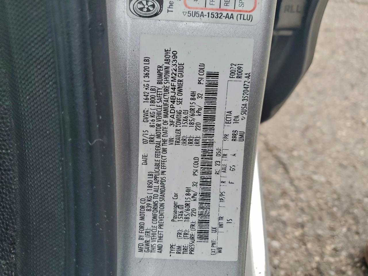 2015 FORD FIESTA SE photo 12