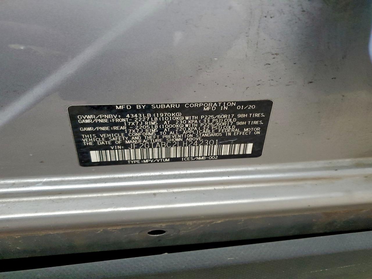 2020 SUBARU CROSSTREK photo 14