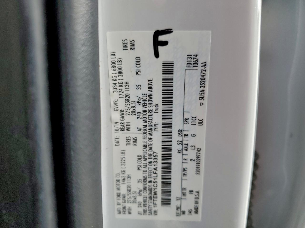 2020 FORD F150 SUPERCREW photo 12