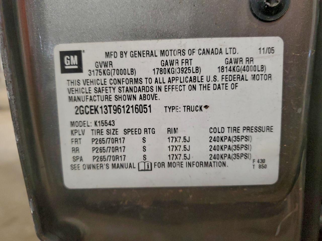 2006 CHEVROLET SILVERADO K1500 photo 12