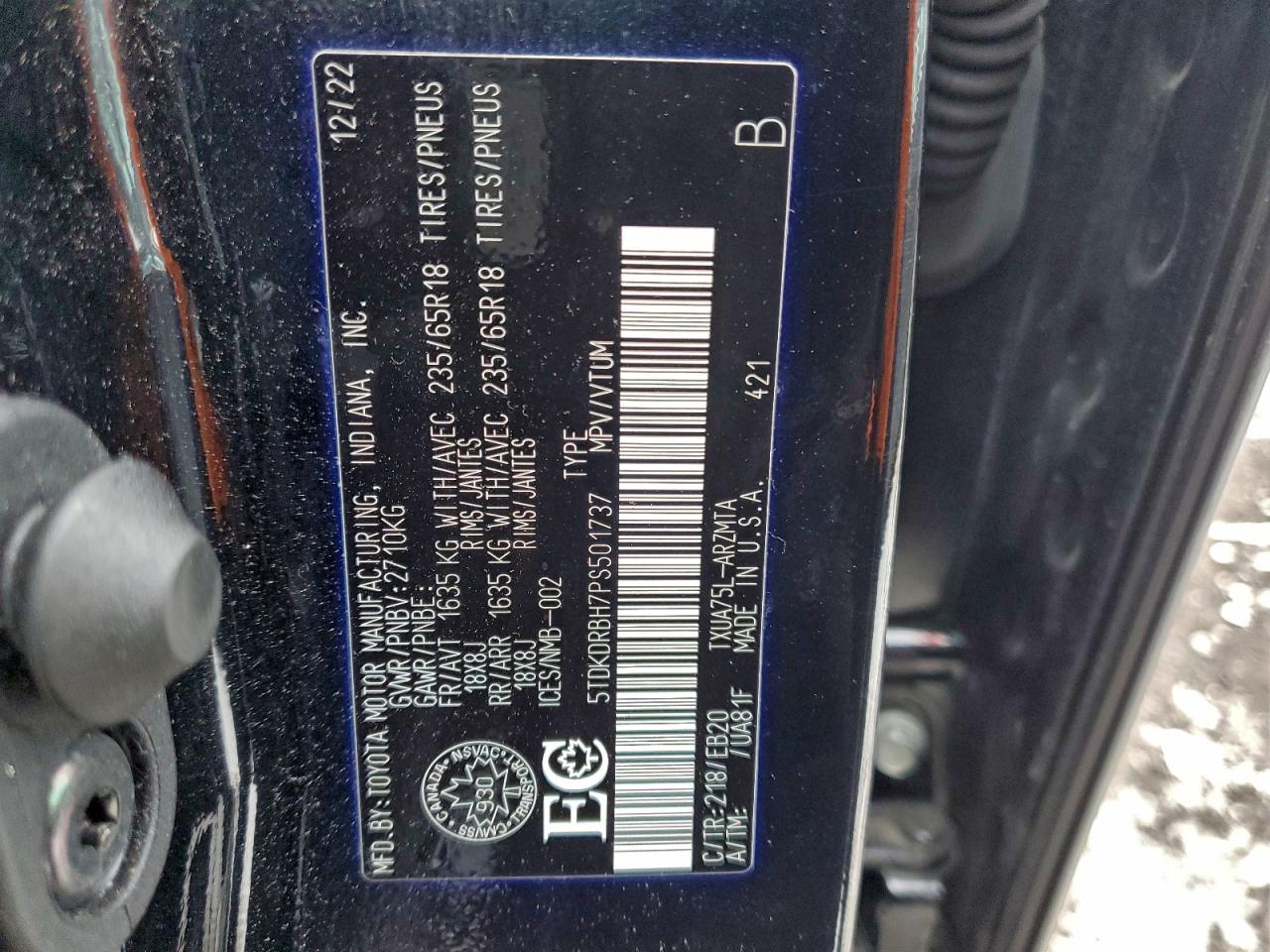 2023 TOYOTA HIGHLANDER L photo 14