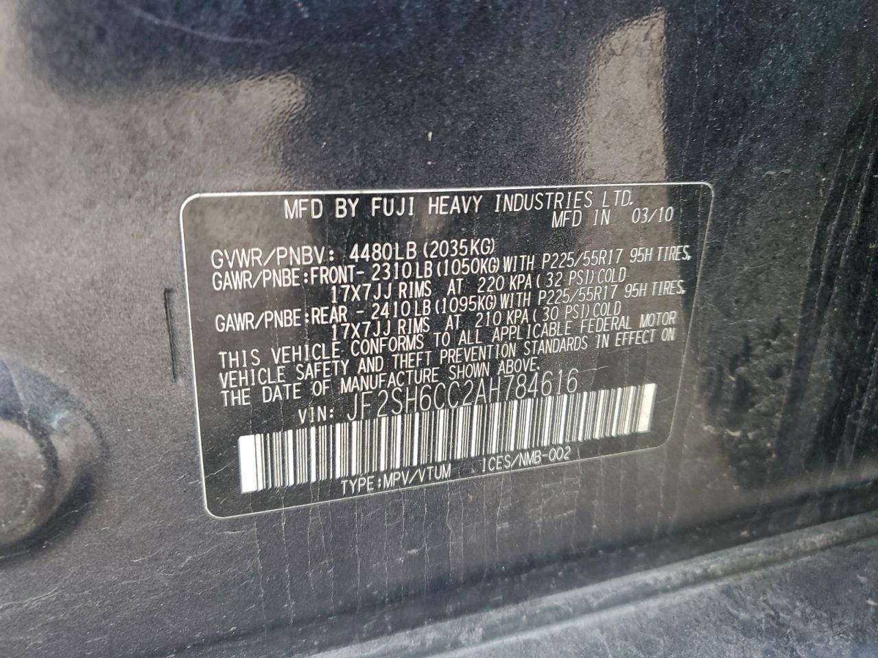 2010 SUBARU FORESTER 2.5X PREMIUM photo 12