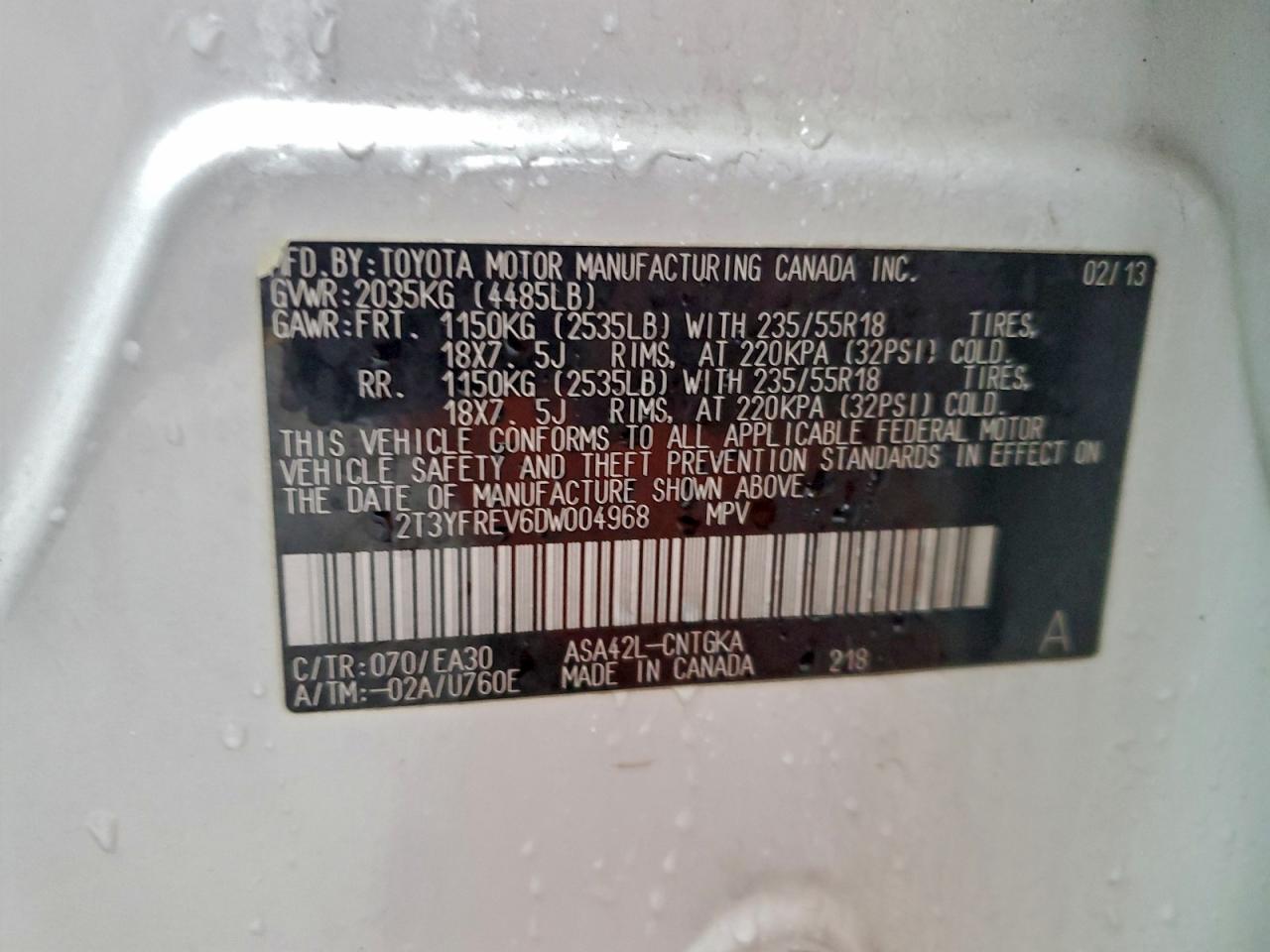 2013 TOYOTA RAV4 LIMITED photo 14