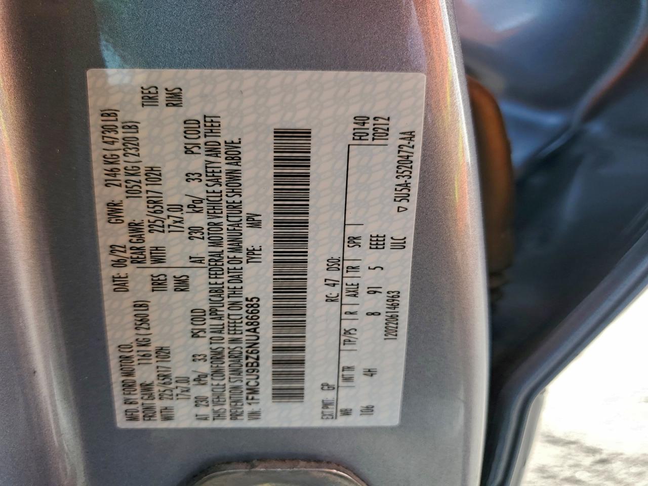 2022 FORD ESCAPE SE photo 37