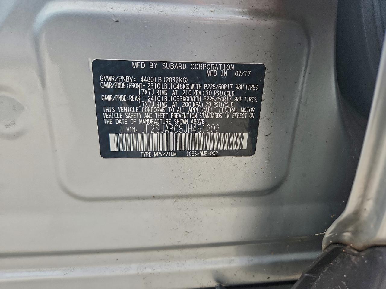 2018 SUBARU FORESTER 2.5I photo 13