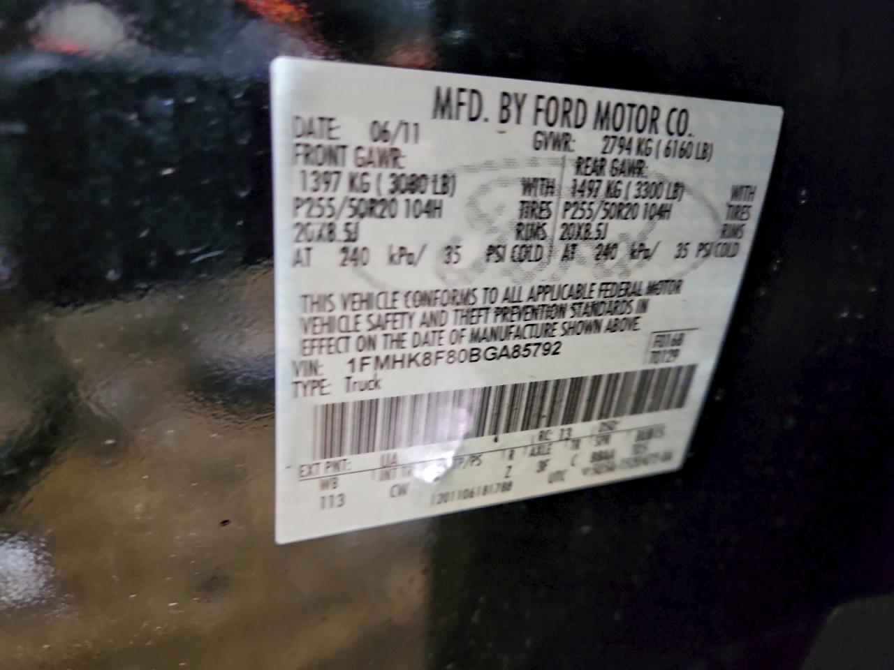 2011 FORD EXPLORER LIMITED photo 13