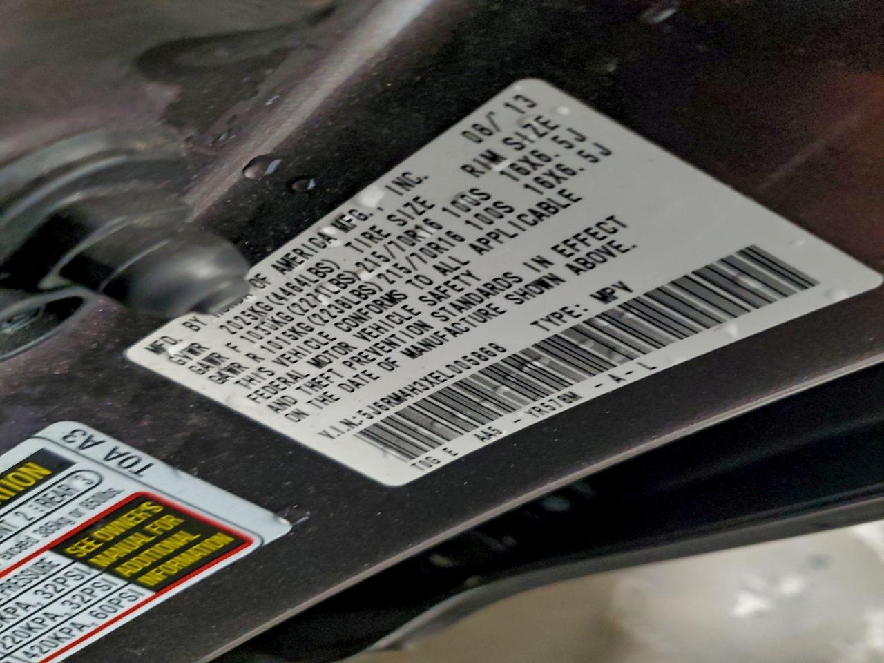 2014 HONDA CR-V LX photo 13