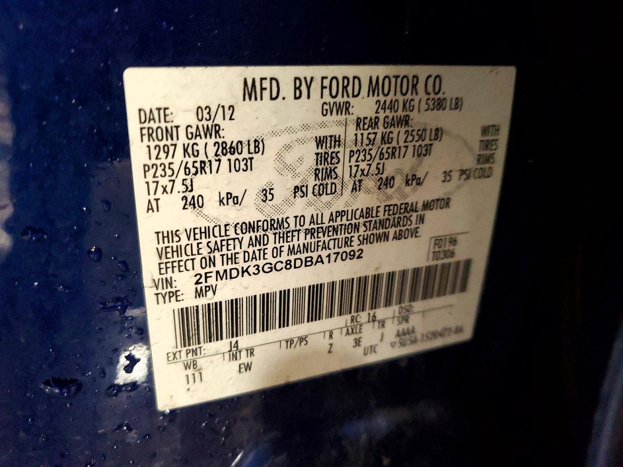 2013 FORD EDGE SE photo 13