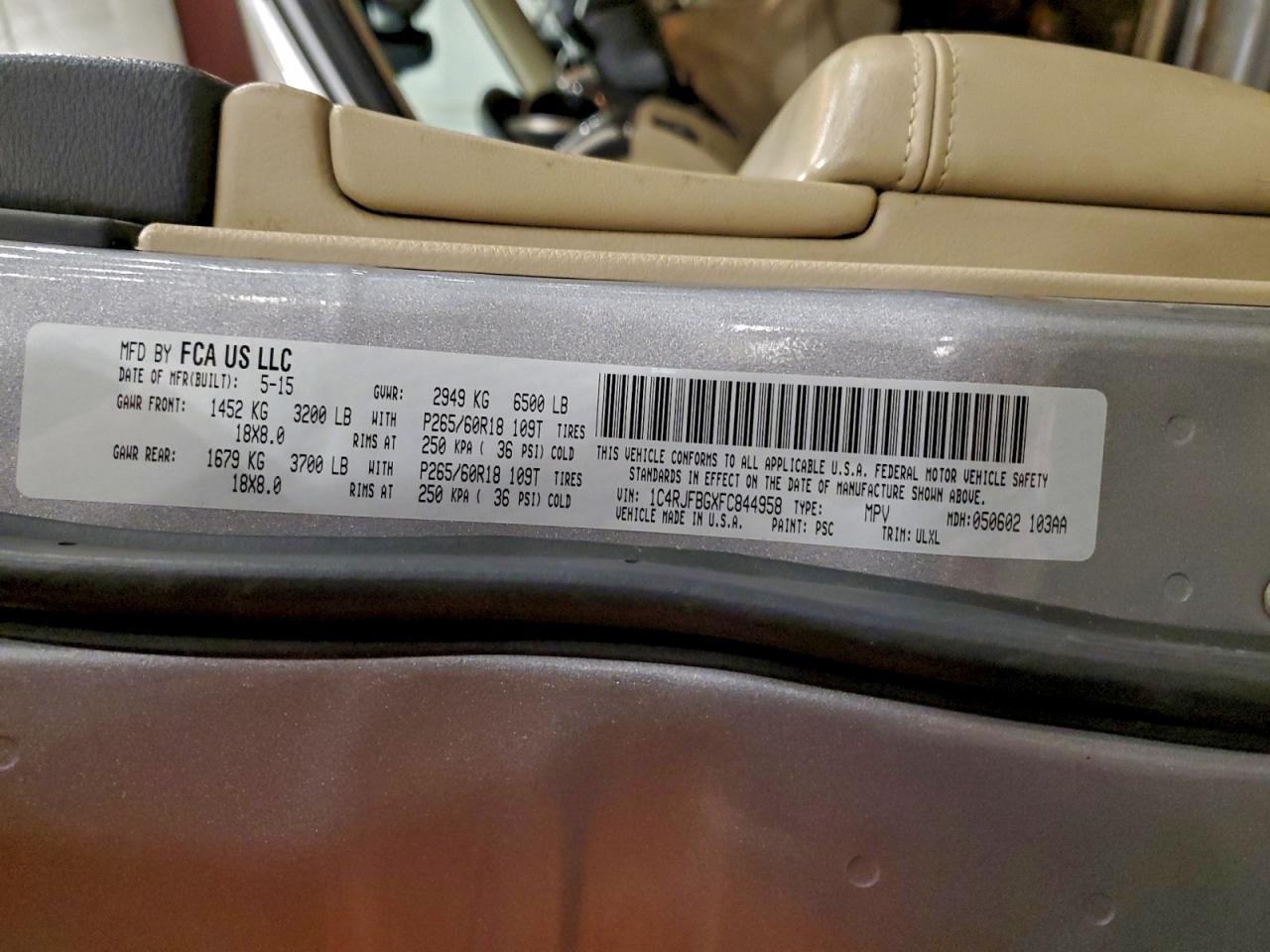 2015 JEEP GRAND CHEROKEE LIMITED photo 25