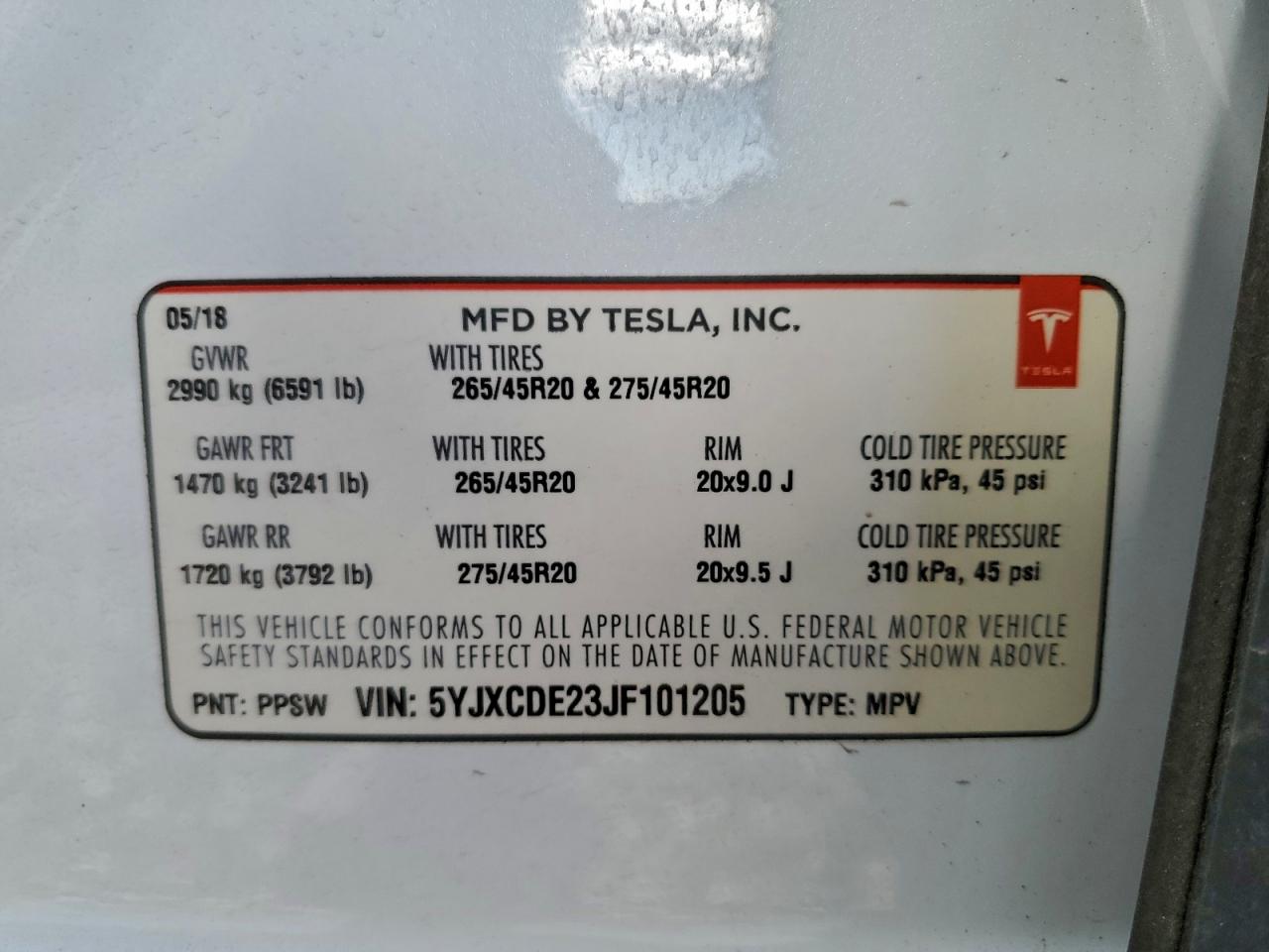 2018 TESLA MODEL X photo 13