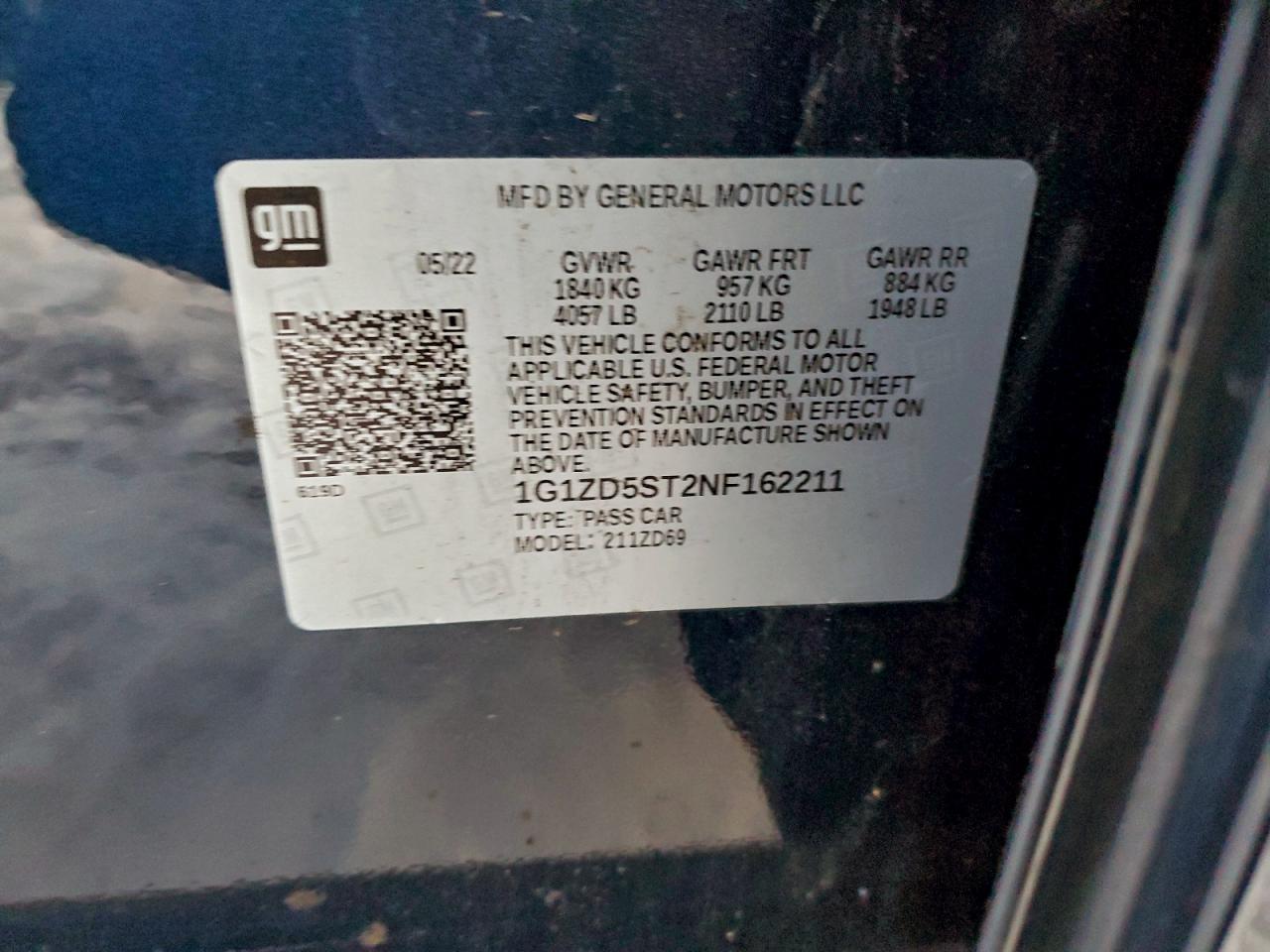 2022 CHEVROLET MALIBU LT photo 12