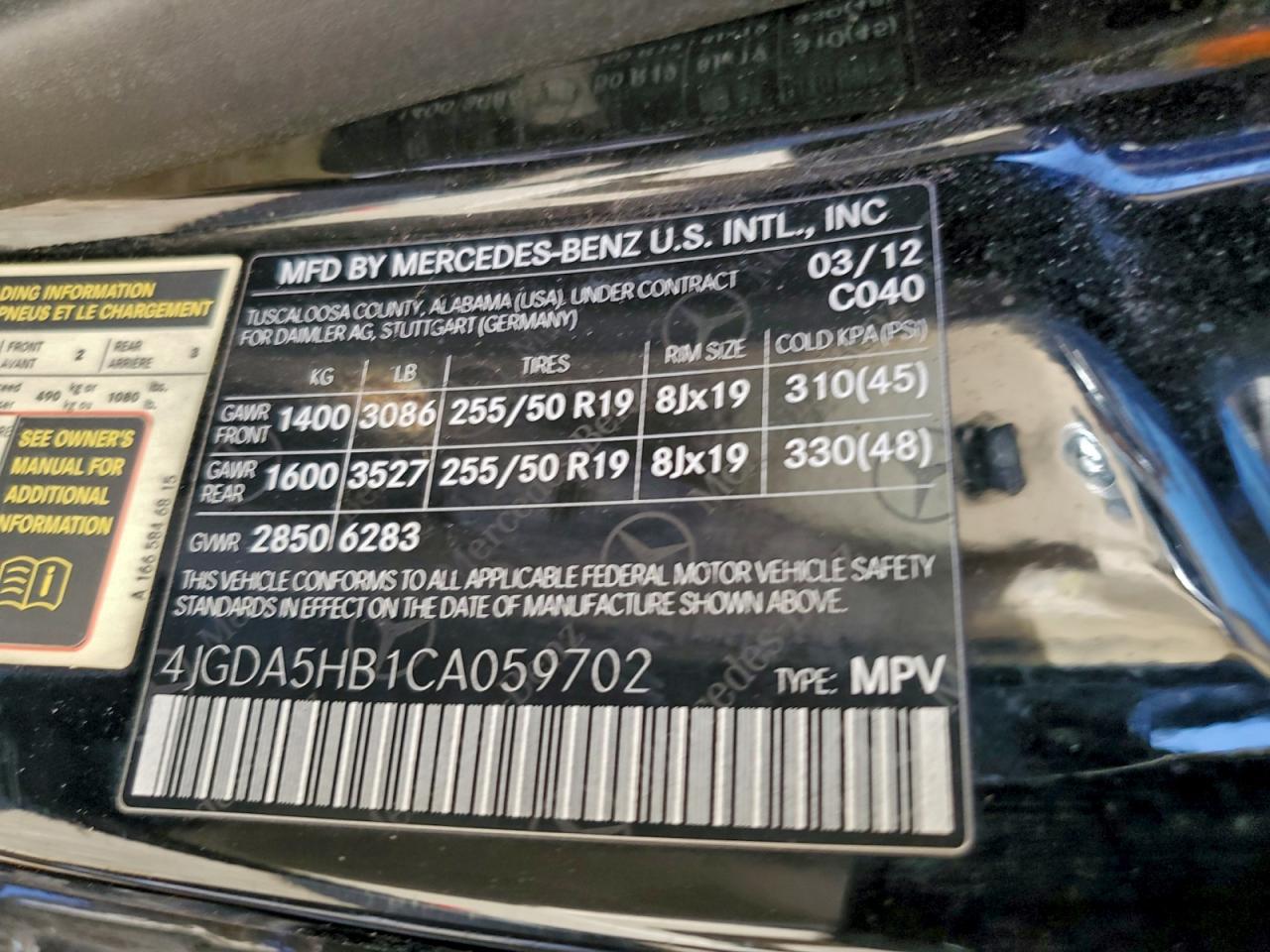 2012 MERCEDES-BENZ ML 350 4MATIC photo 25