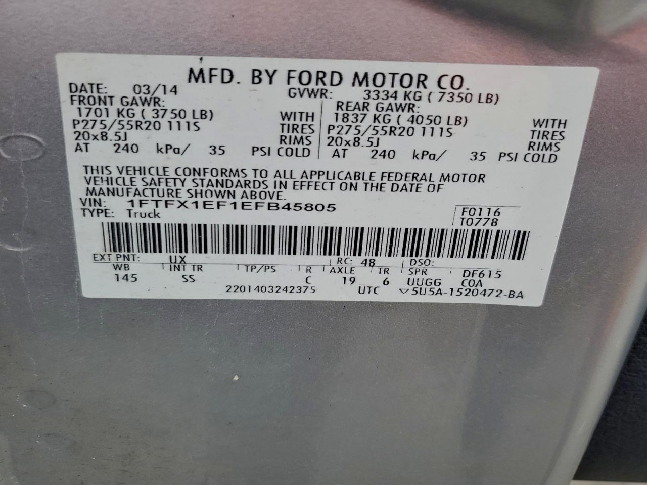 2014 FORD F150 SUPER CAB photo 12