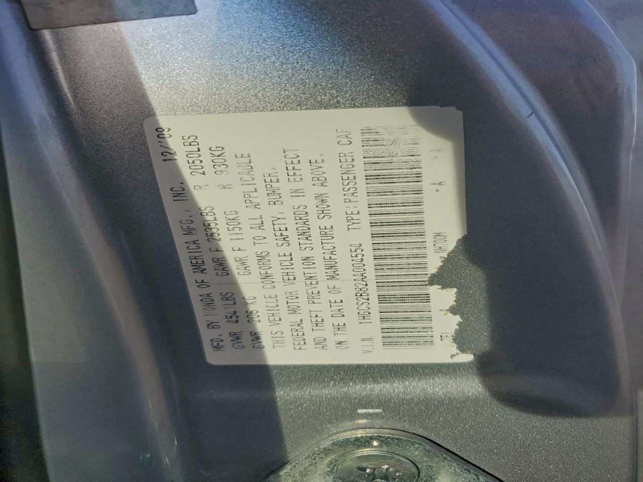 2010 HONDA ACCORD EXL photo 12