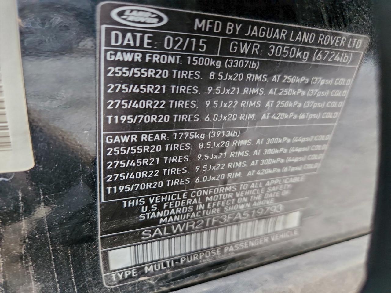2015 LAND ROVER RANGE ROVER SPORT SC photo 12