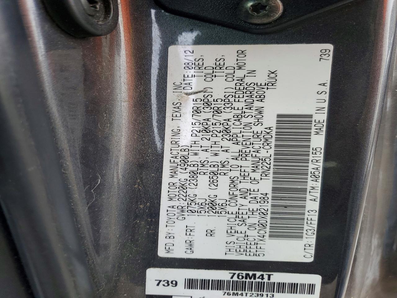 2013 TOYOTA TACOMA ACCESS CAB photo 23