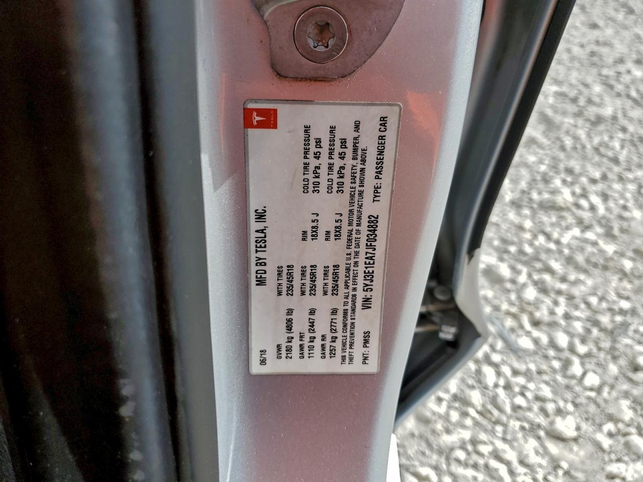 2018 TESLA MODEL 3 photo 12