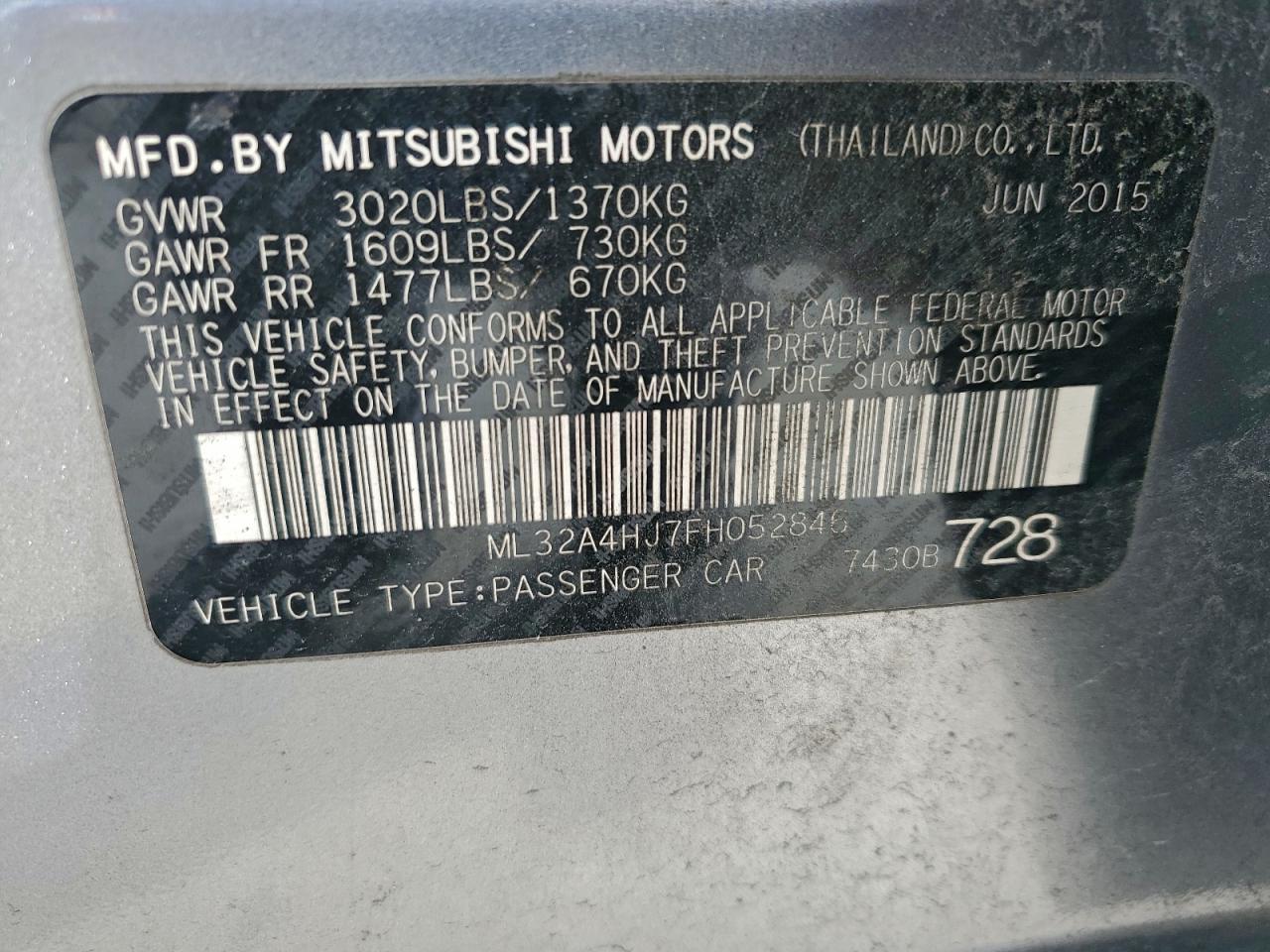 2015 MITSUBISHI MIRAGE ES photo 13