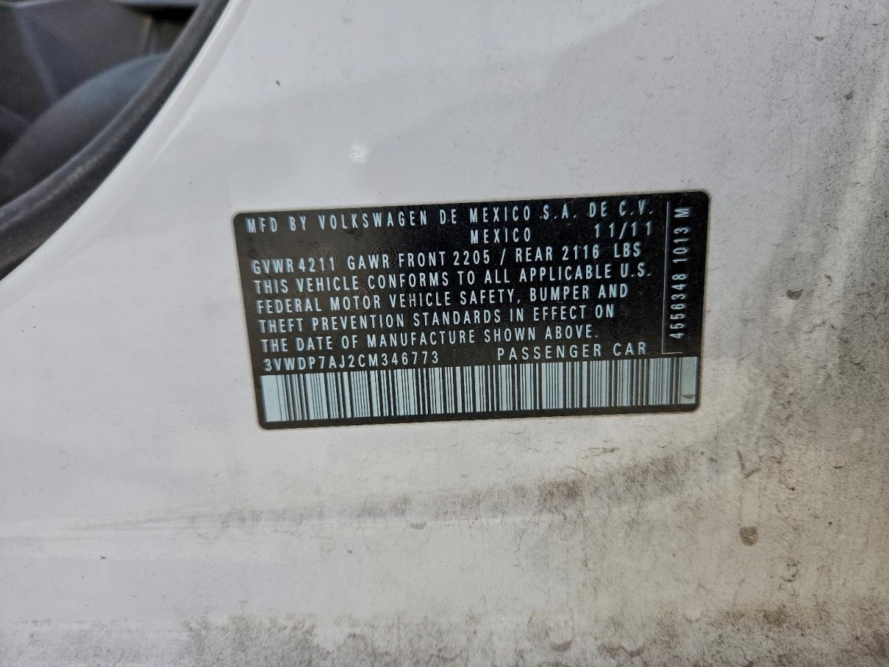 2012 VOLKSWAGEN JETTA SE photo 12