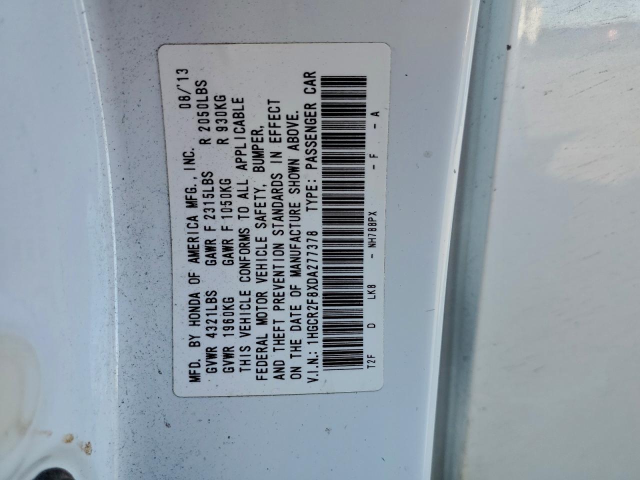 2013 HONDA ACCORD EXL photo 12