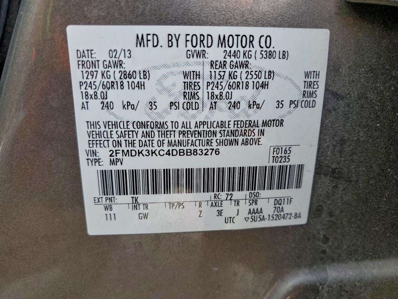 2013 FORD EDGE photo 13