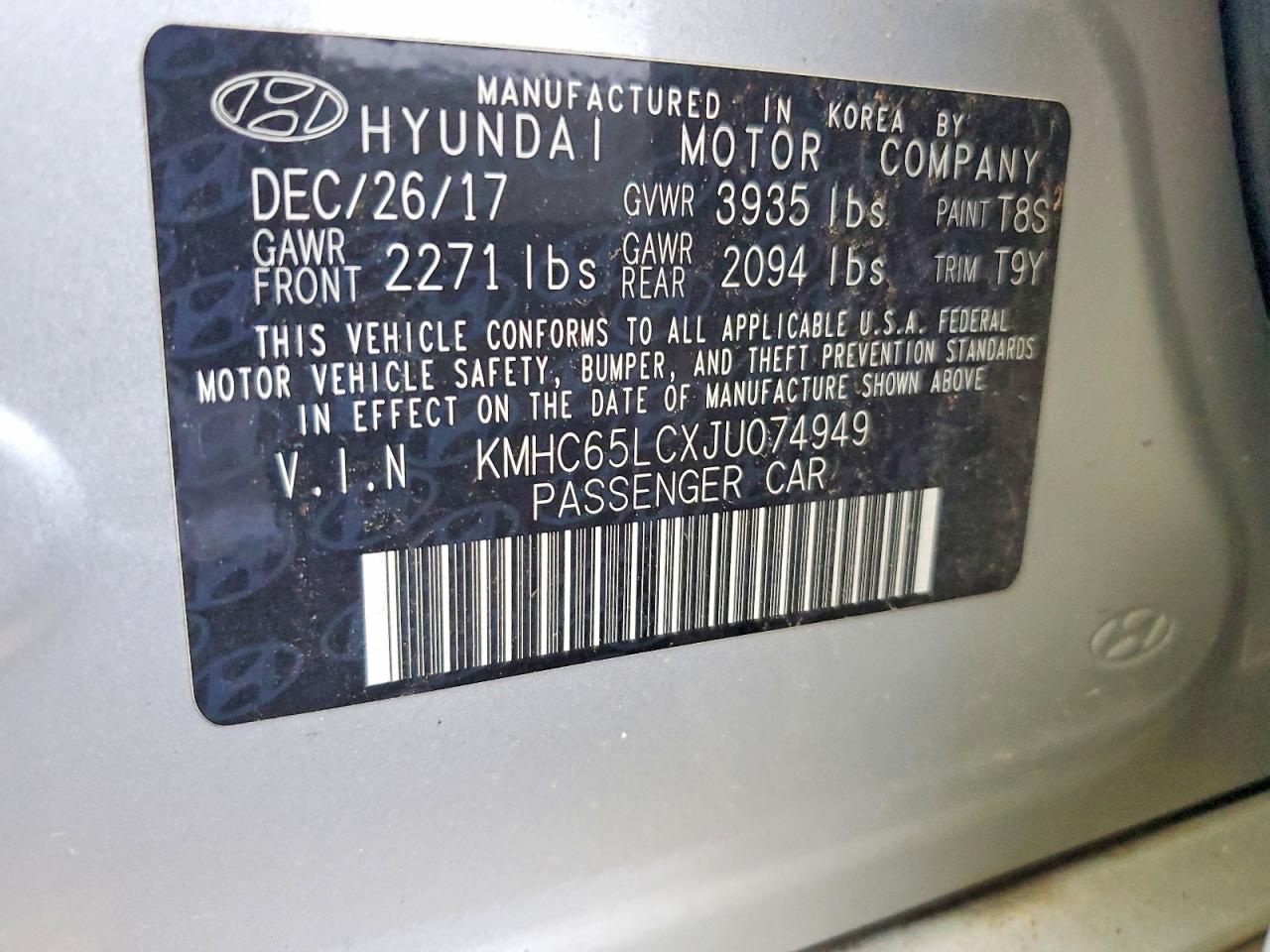 2018 HYUNDAI IONIQ BLUE photo 12