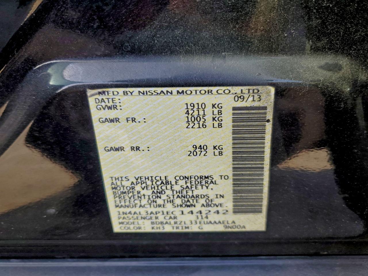 2014 NISSAN ALTIMA 2.5 photo 12