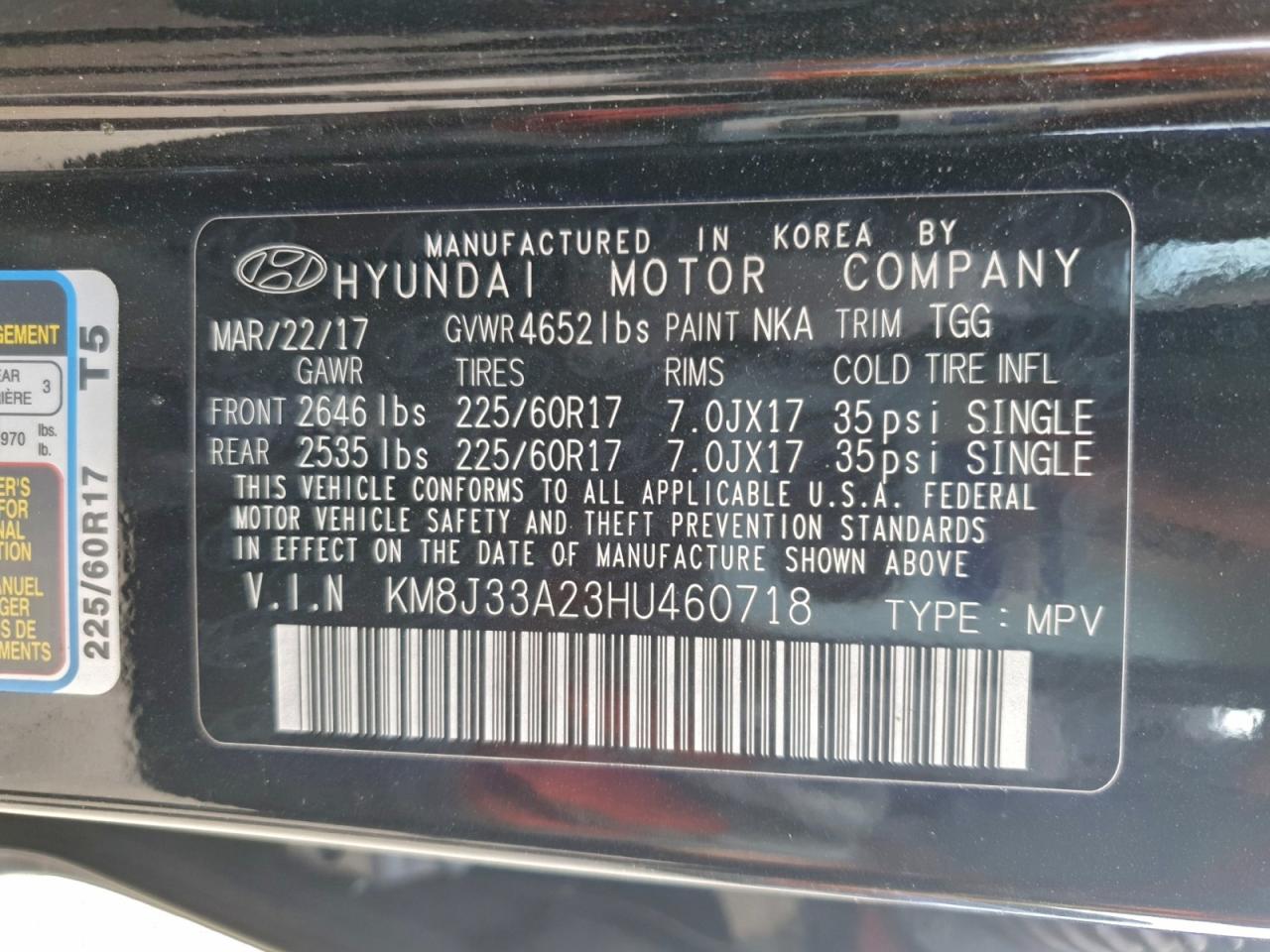 2017 HYUNDAI TUCSON LIMITED photo 37
