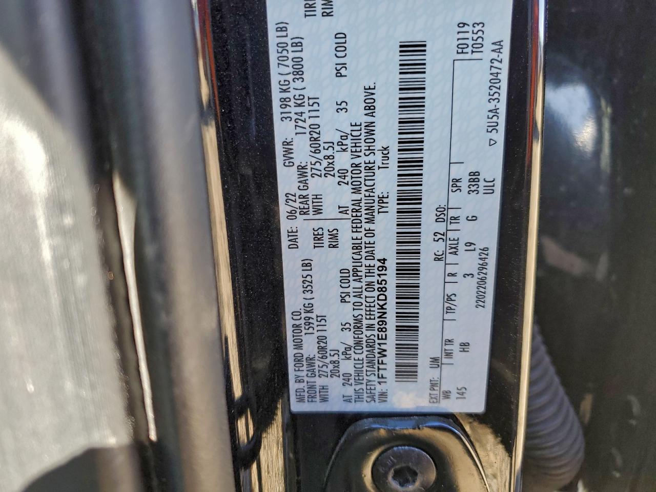 2022 FORD F150 SUPERCREW photo 34